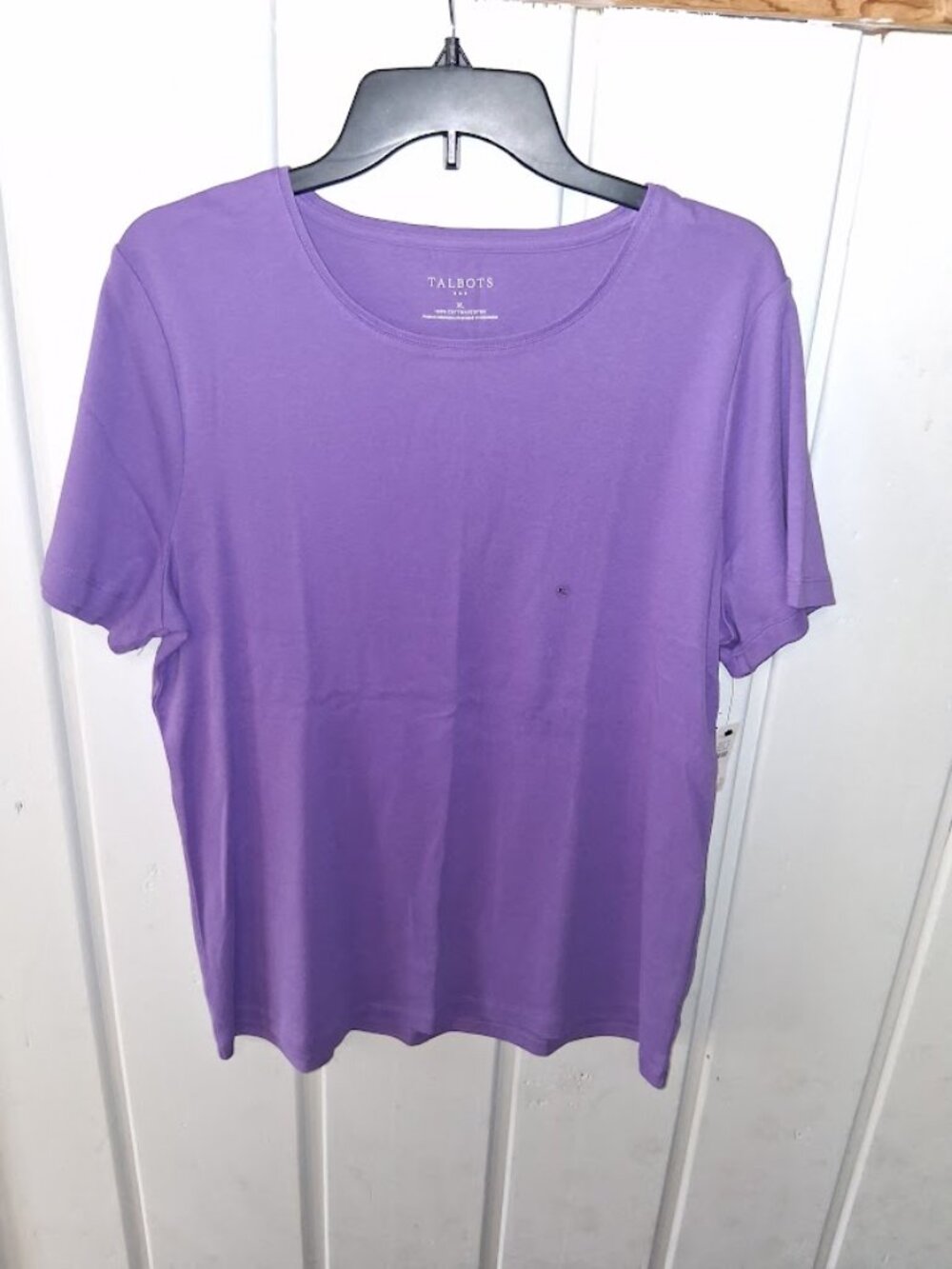 Talbots Purple Cotton Crewneck Short Sleeve Tee NWT Asst Sizes